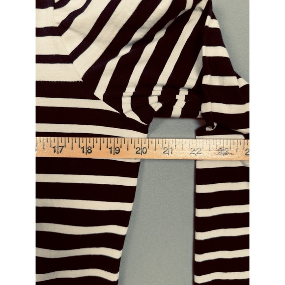 Lauren Ralph Lauren Active Women's 1/4 Zip Hoodie Cotton White/Navy Stripe - Picture 9 of 9